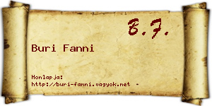 Buri Fanni névjegykártya